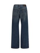 Brunello Cucinelli Wide-leg cotton denim Jeans - Aged Blue Denim