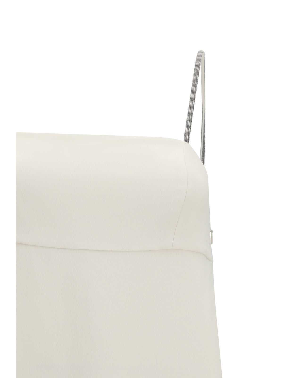 Brunello Cucinelli Long silk Dress with monili chain - Pure White