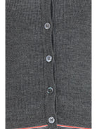 Thom Browne Ribbed merino wool Cardigan - Med Grey