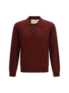 Valentino Wool Polo with VLogo embroidery - Burgundy