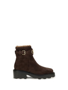 Valentino Garavani VLogo Signature leather ankle Boots - Ebony Brown/Camel