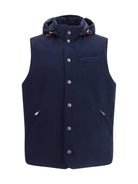 Brunello Cucinelli Wool Down Vest - Blu+Blu Colorato