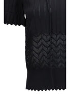 Alexander McQueen Open-knit T-shirt - Black