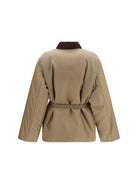 Versace Responsible Jacket in nylon twill - Intense Cocoa+Beige