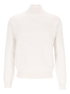 Corneliani Turtleneck With Inlays - White