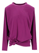 Balenciaga Long-Sleeved T-Shirt With Pleated Motif - Viola