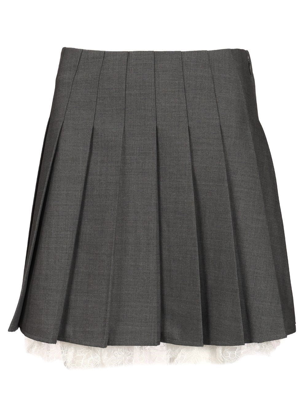 Self-Portrait Pleated Miniskirt - Grey