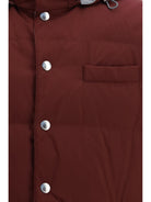 Brunello Cucinelli Sleeveless hooded Gilet - Burgundy