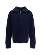Balenciaga Ribbed knit zip Sweater - Navy