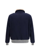 Brunello Cucinelli Cashmere beaver Jacket with shearling collar - Blue Colorato