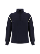 Maison Margiela Wool half-zip high-neck - Navy