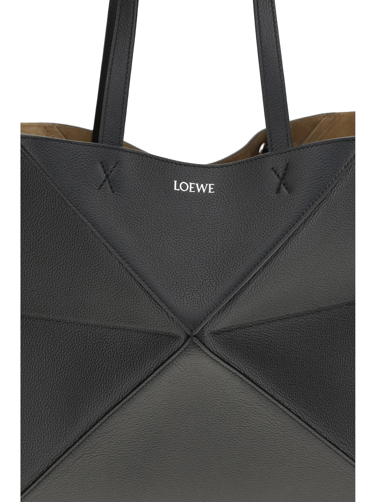 Loewe Medium Puzzle Fold Tote Bag - Black