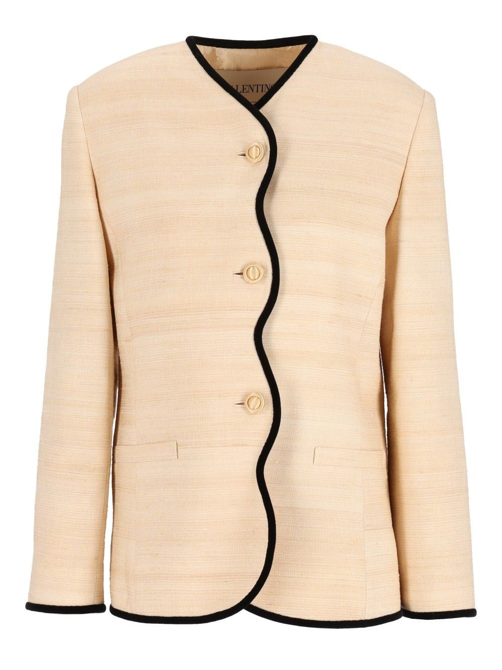 Valentino Garavani Silk And Linen Blazer - White