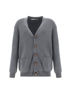 Golden Goose V-neck Cardigan - Dark Grey Melange