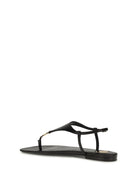 Saint Laurent Cassandre leather Sandals - Black