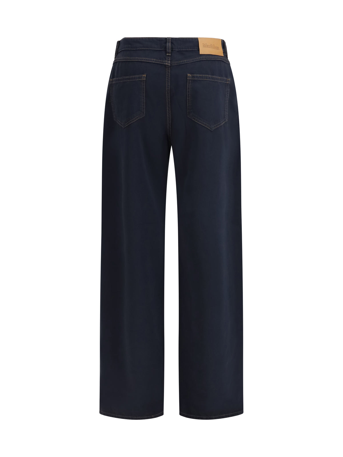 Max Mara Studio Baggy Pants in pure cotton satin - Blue
