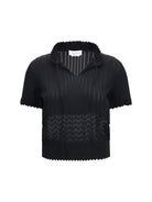 Alexander McQueen Open-knit T-shirt - Black