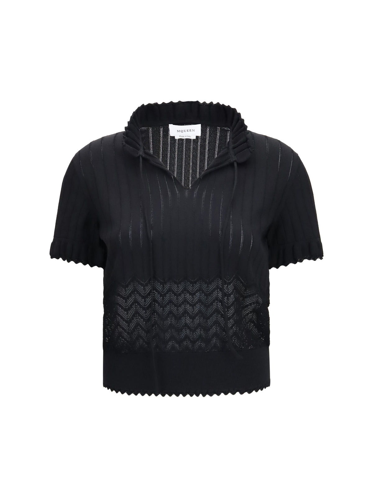 Alexander McQueen Open-knit T-shirt - Black