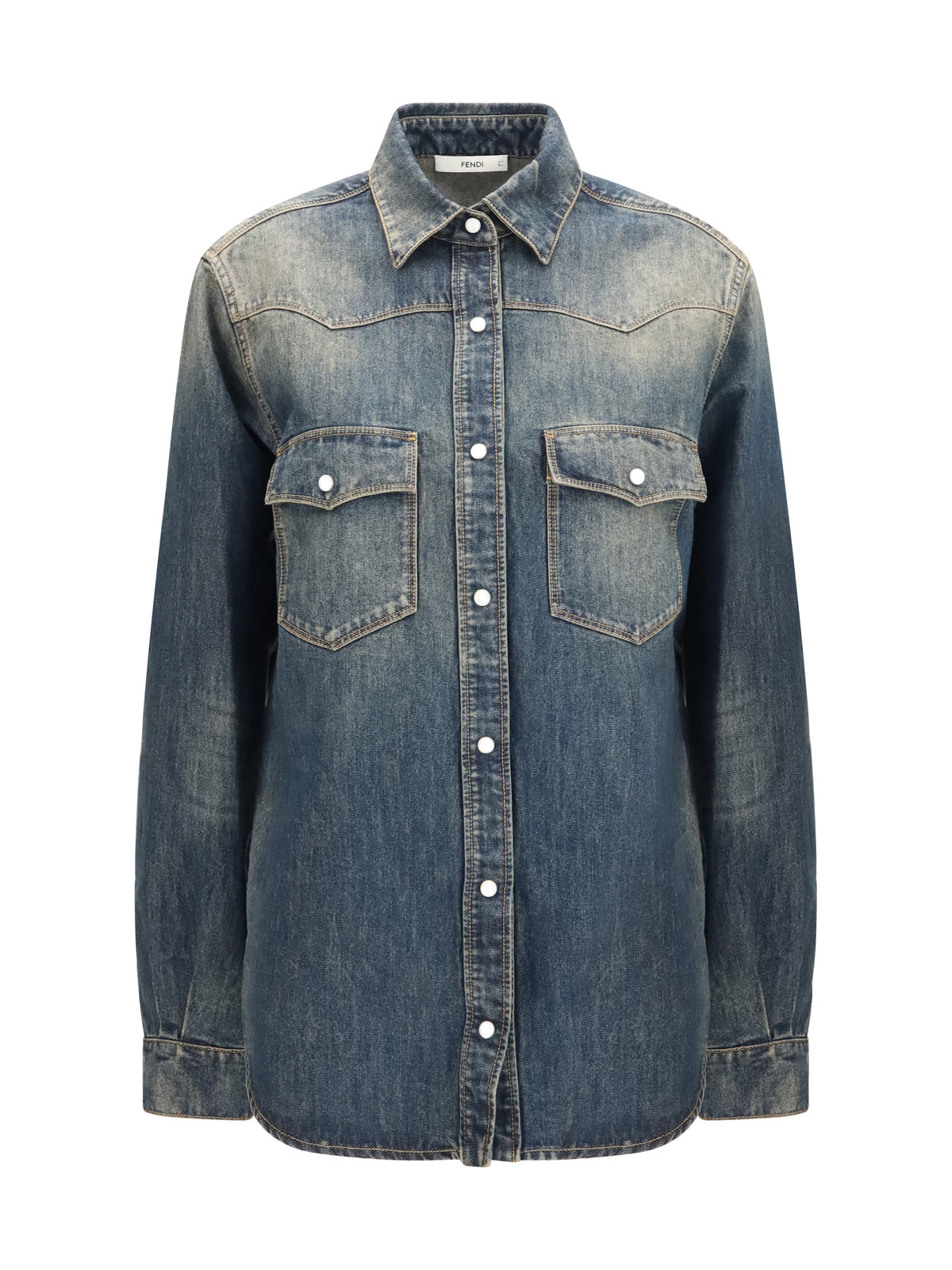 Fendi Western Bananatex® Denim Shirt - Medium Wash Blue