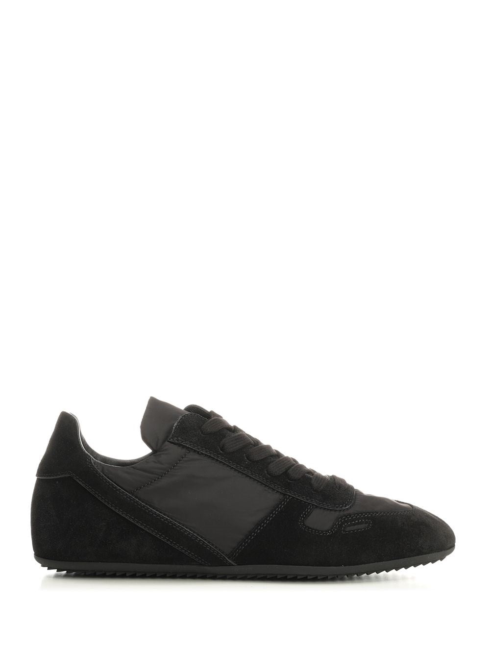 Rick Owens Minimal Sneakers With Suede - Black