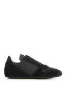 Rick Owens Minimal Sneakers With Suede - Black