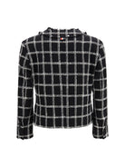 Thom Browne Checked tweed Cardigan Jacket - Black