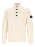 Stone Island Short Zip Sweater - White