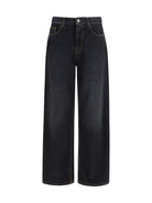 Palm Angels Wide-leg Jeans with back logo - Vintage Black