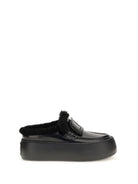 Roger Vivier Viv' Up Shearling Mules - Black