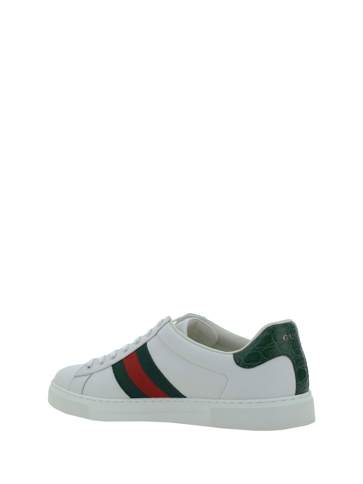 Gucci Leather Sneakers - Gr.Whi/Vrv/Green Ace