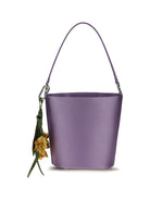 Self-Portrait Satin Bucket Bag - Lilac