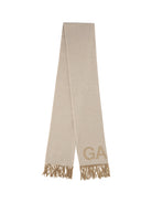 Ganni Fringed wool Scarf - Egret