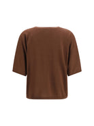Brunello Cucinelli Short-sleeve cashmere and silk Sweater - Cioccolato