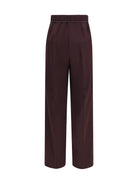 Forte_forte High waisted grain de poudre Pants - Burgundy