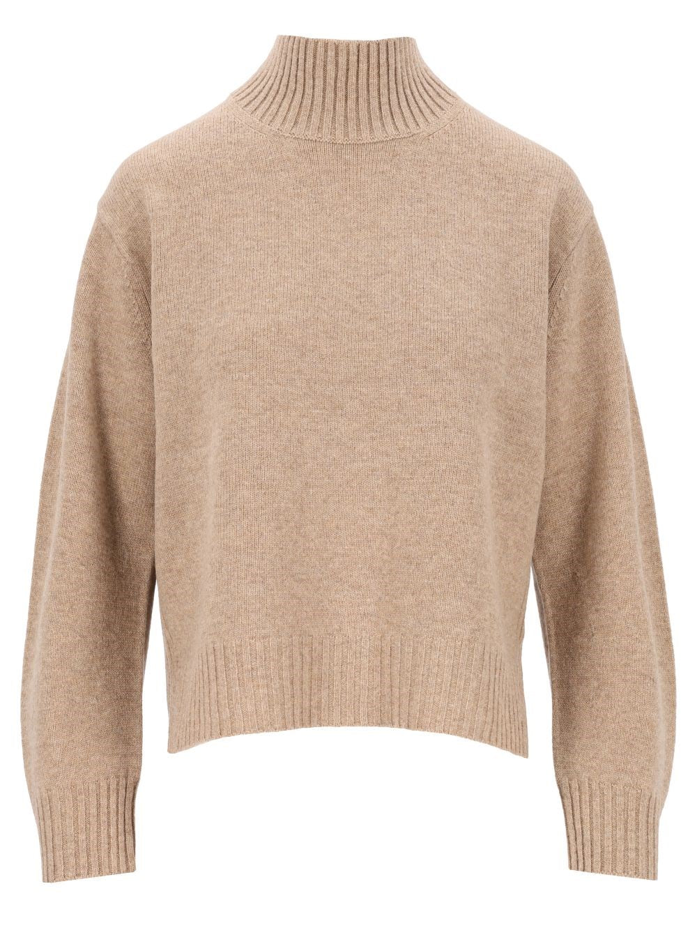 Maison Kitsuné Merino Wool Turtleneck Sweater - Beige