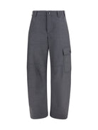 Brunello Cucinelli Barrel cargo Pants in virgin wool twill with monile - Dark Grey
