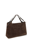 Brunello Cucinelli Sartorial suede Shoulder Bag - Espresso