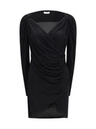 Balmain Draped jersey mini Dress - Noir