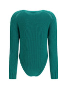 Forte_forte Cable-knit wool Bodysuit - Royal