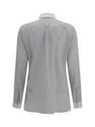 Tom Ford Diamond print silk crêpe de chine Shirt - Off White+Black