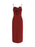 Magda Butrym Flower detail midi Dress - Burgundy
