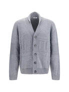 GCDS Buttoned logo Cardigan - Asphalt/Grey