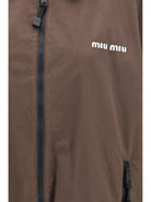 Miu Miu Gabardine Jacket with zip - Ebony