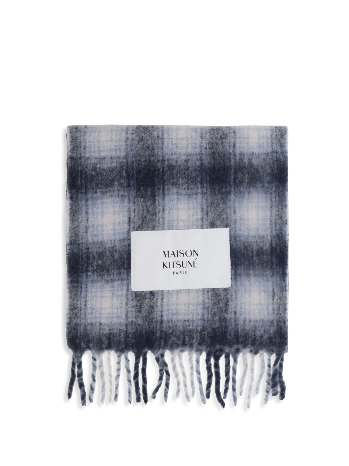 Maison Kitsuné Checked alpaca Scarf - Classic Navy/Anthracite
