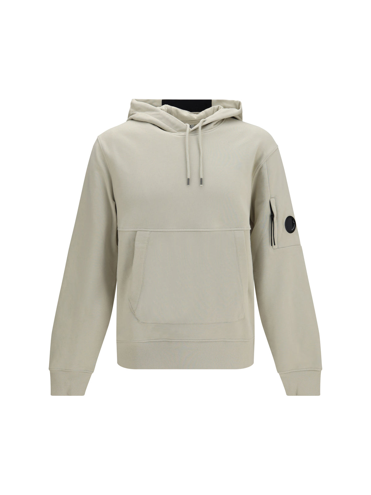 C.P. Company Diagonal-weave cotton fleece Hooded Sweatshirt - Silver Birch