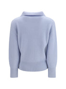 Forte_forte Wool and cashmere half zip Sweater - Celestial