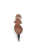 Amina Muaddi Holli mirror-finish Slingback Pumps - Silver Mirror