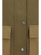 Ganni Oversized cotton Jacket - Military Olive