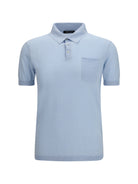 Aragona Cashmere Short-sleeve Polo in cotton - Omphalodes Blue