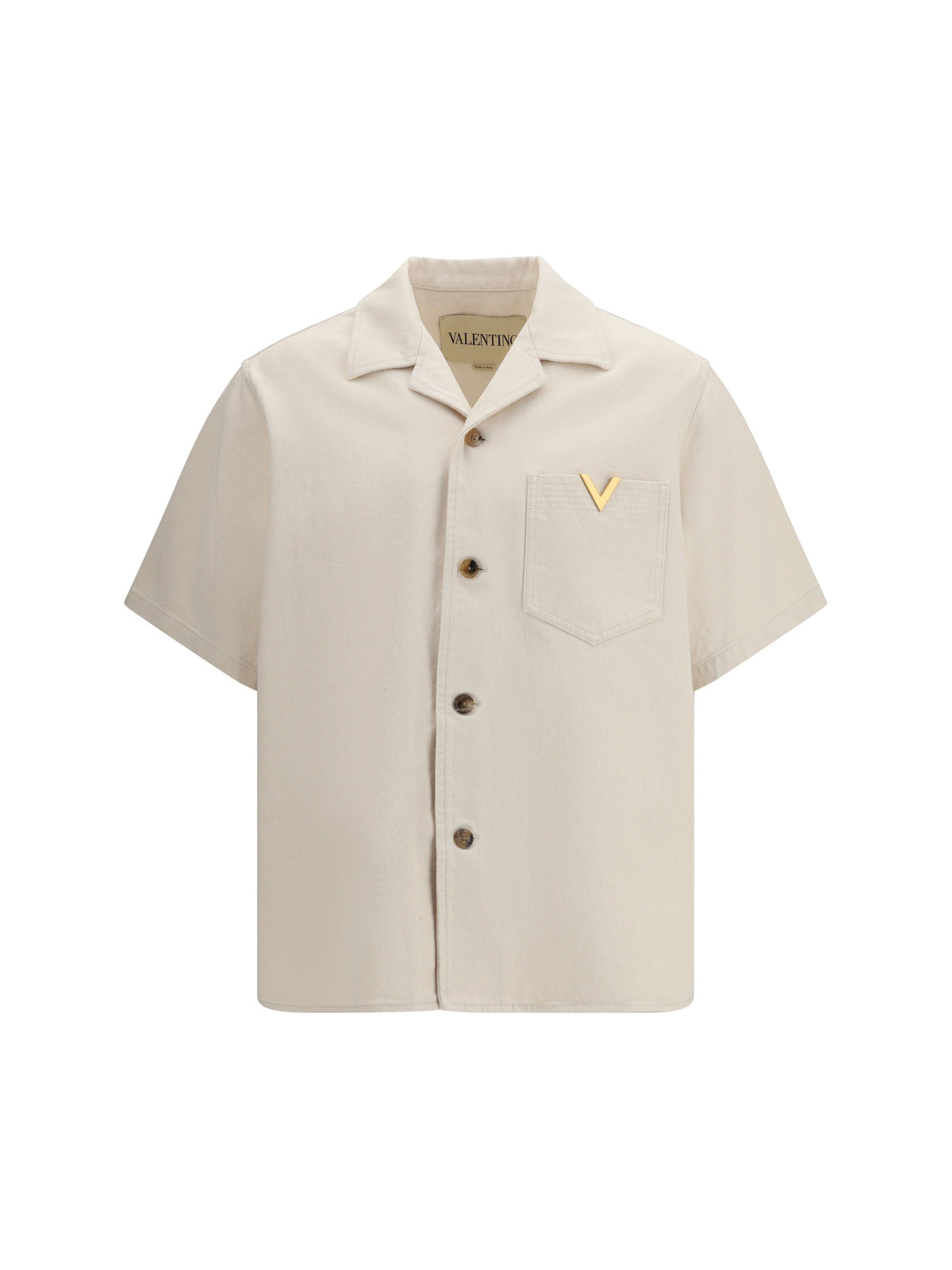 Valentino Signature Vlogo Bowling Shirt - Ivory